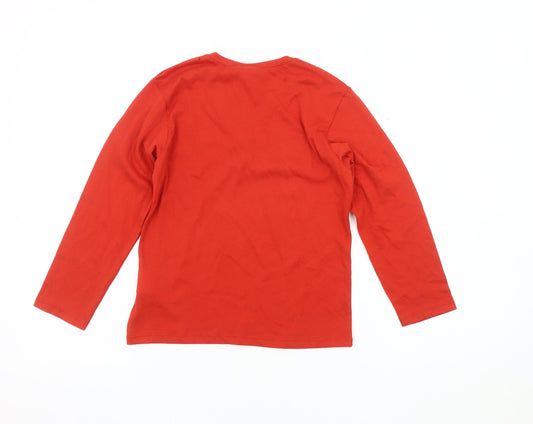 Benetton Boys Red Graphic Long Sleeve T-Shirt, 9-10 Years