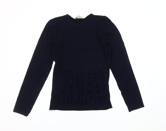 Emporio Armani Women's Blue Crew Neck Jumper Size 24