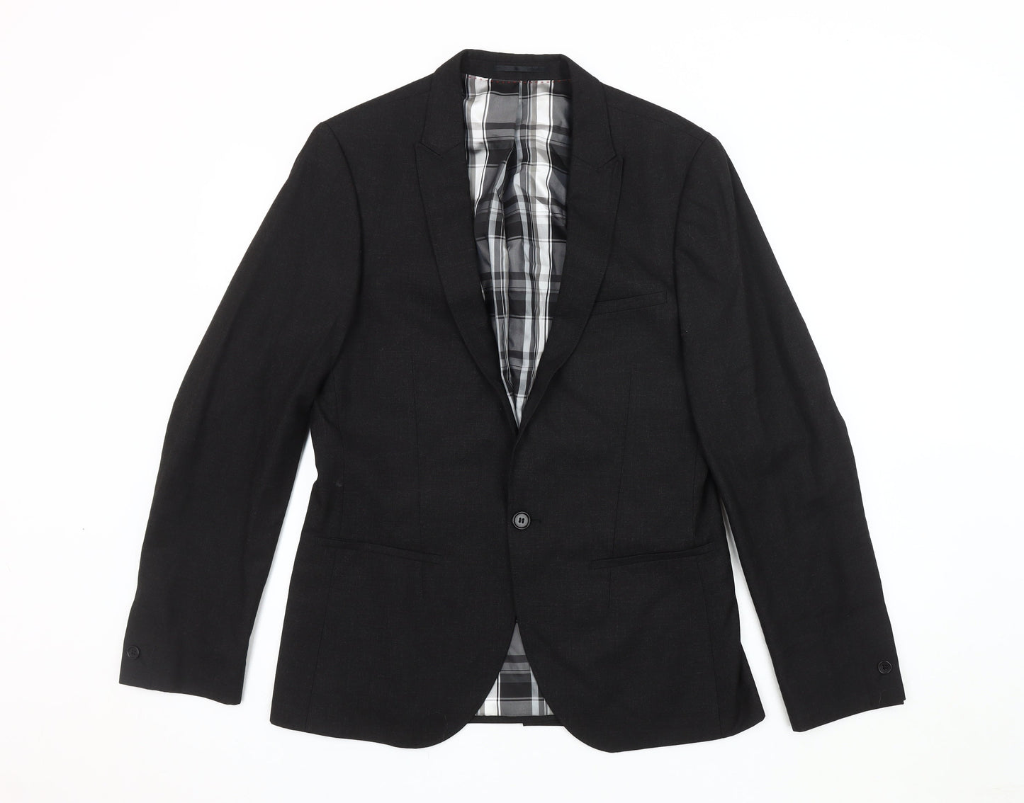 White Label Men Black Blazer Jacket 40R Regular Fit