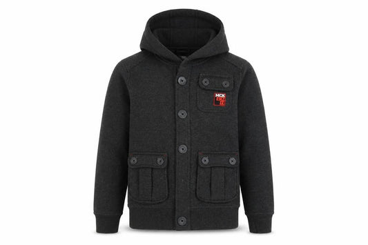 McKenzie Boys' Black Bomber Jacket, M, Hooded