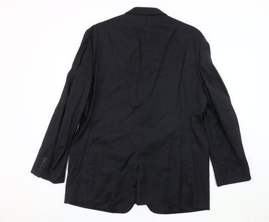 Calvin Klein Men's Black 42R Striped Blazer Jacket