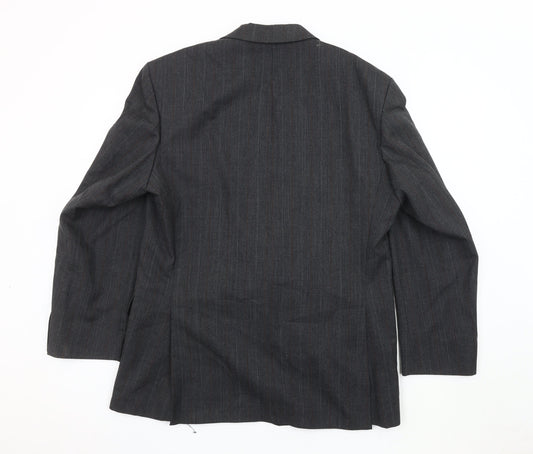 Dunn & Co Men's Grey Striped Blazer 40R, Classic