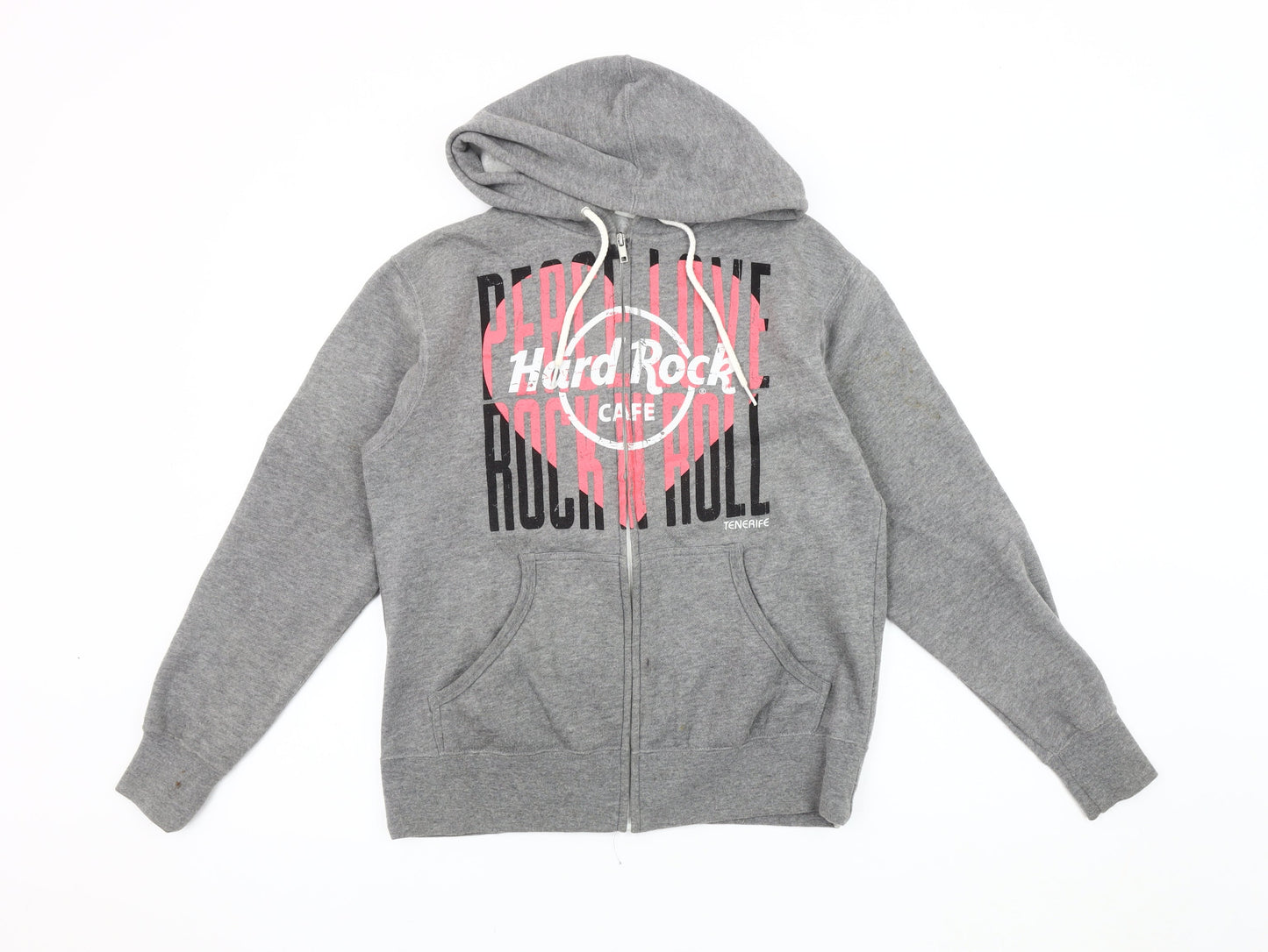 Hard Rock Cafe Women's Grey Hooded Zip Jacket S