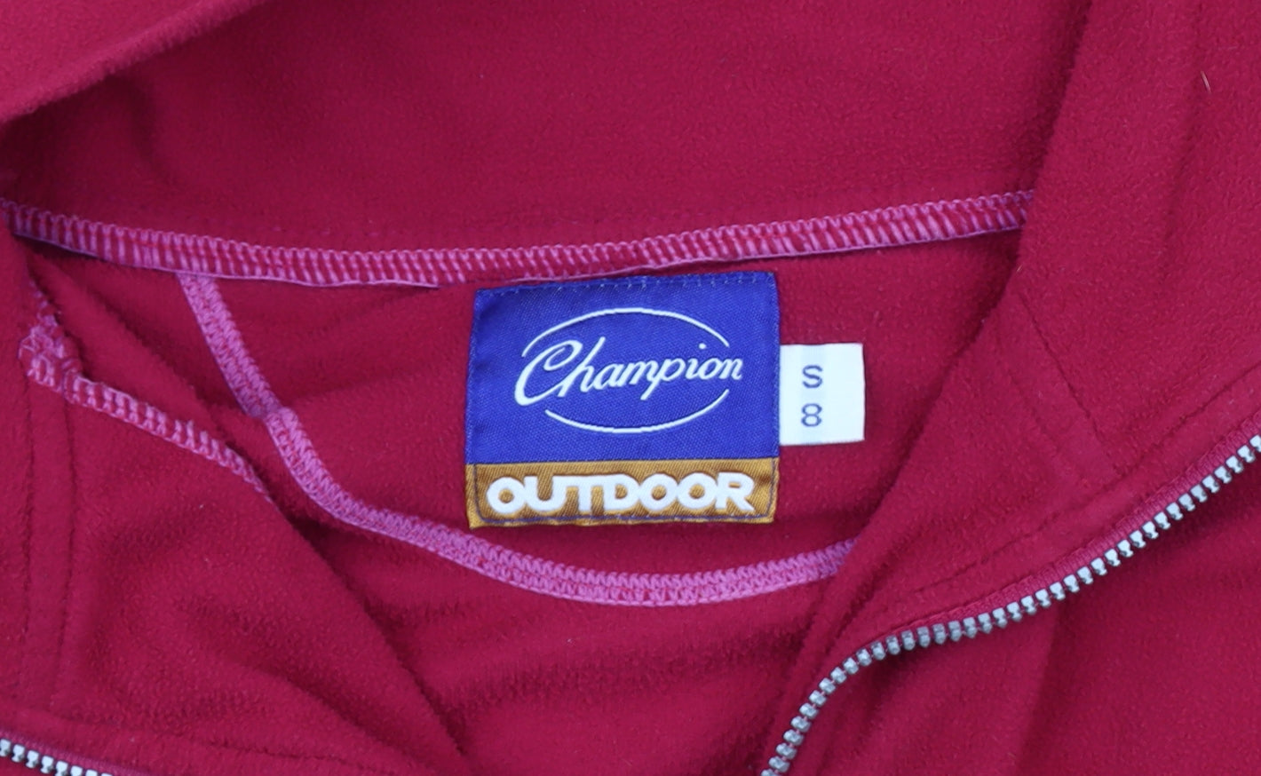 Champion Unisex Red Fleece Sweatshirt, Size S, 1/2 Zip