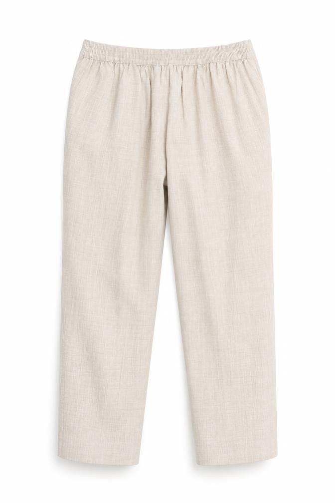 Front view of Honor Millburn Women Beige Classic Trousers, size 10