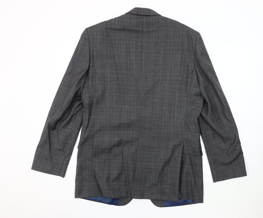 Austin Reed Men's Grey with Blue Check Blazer 40R Wool