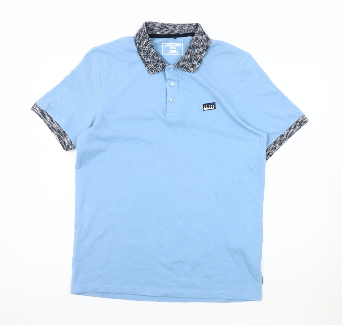 Jack & Jones Men's Blue Slim Fit Polo Shirt L