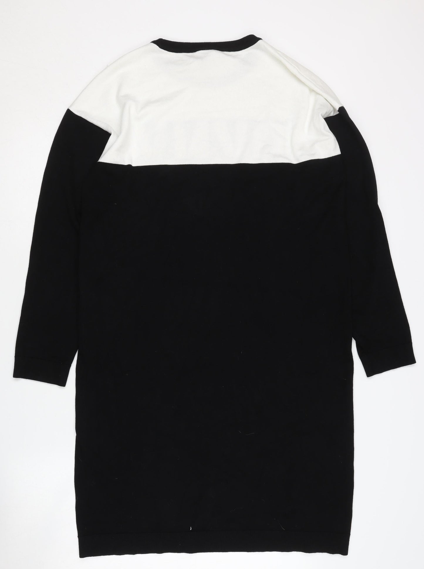 DKNY Women's Black T-Shirt Dress - Size 16, Casual Logo Design