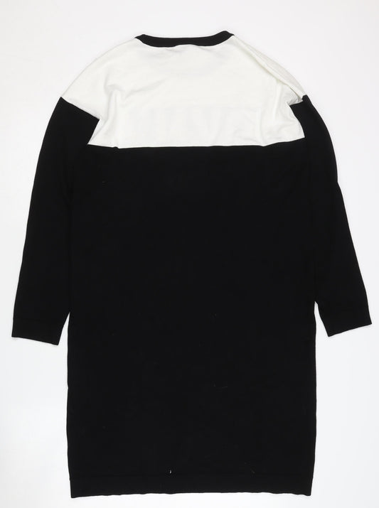 DKNY Women's Black T-Shirt Dress - Size 16, Casual Logo Design