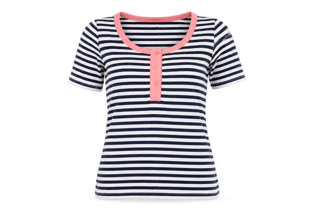 Betty Jackson Studio Women's Blue Striped T-Shirt Size 10