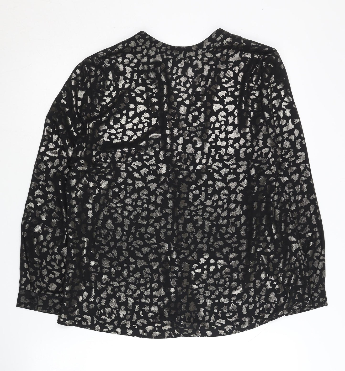 Principles Women’s Black Animal Print Top Petite