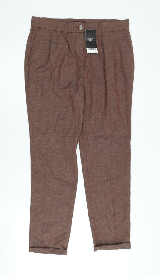 Next Women's Brown Pleated Trousers Size 8