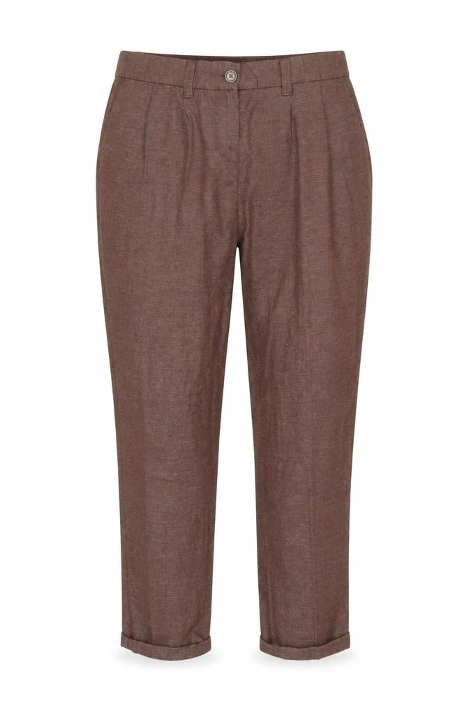 Next Women's Brown Pleated Trousers Size 8