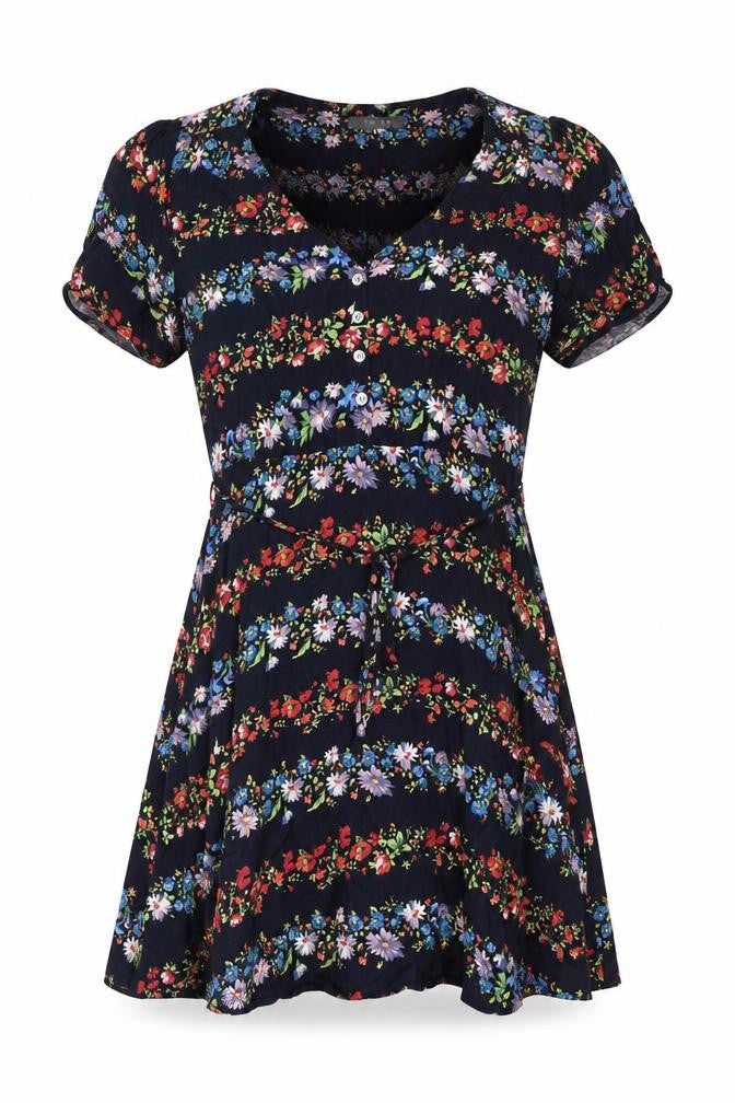 Oasis Women's Multicoloured A-Line Floral Dress Size 10