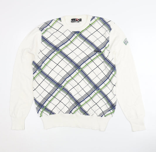 Quiksilver Men's White Argyle Pullover S Jumper