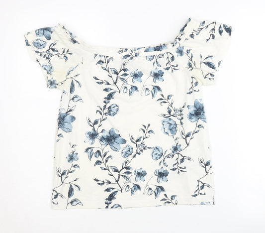 Vero Moda Women's XS White Floral Off-Shoulder Top