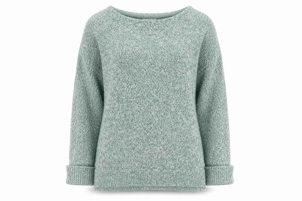 Womens UK 10 Regular FatFace Green Pullover Chunky-Knit