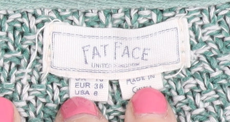 FatFace Women's Green Cotton Pullover Jumper Size 10