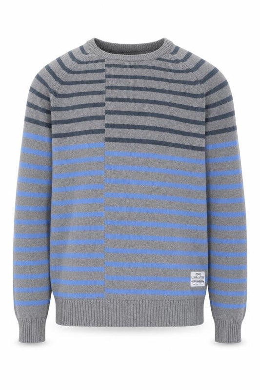 Jack & Jones Men's Grey Striped Pullover M