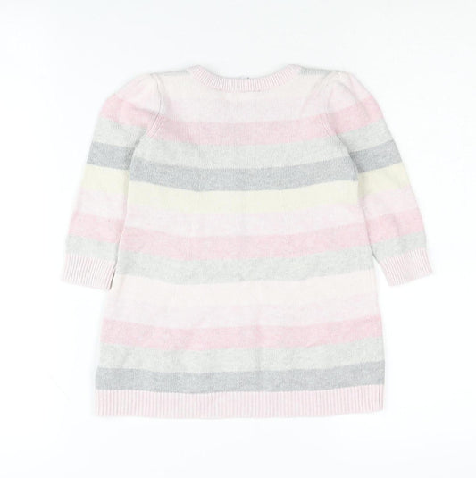 Baby Gap Girls Pink Striped Cotton Tunic Jumper 2 Years
