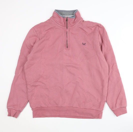 Crew Clothing Men's Pink 1/4 Zip Sweatshirt M