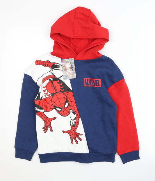 Marvel Boys Spider-Man Hoodie Multicoloured 7-8Y Pullover
