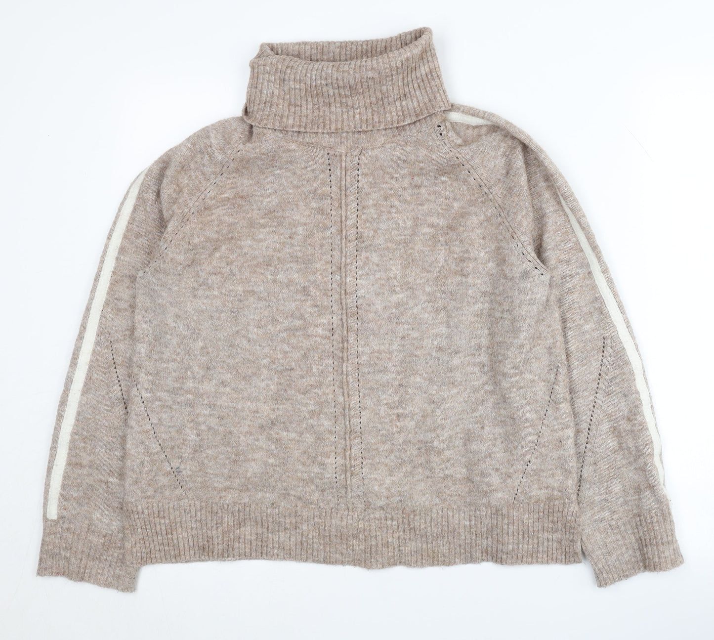 White Stuff Women's Beige Roll Neck Jumper, Size 12