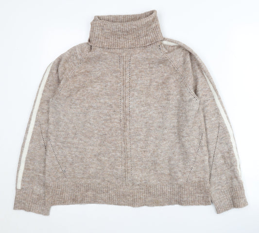 White Stuff Women's Beige Roll Neck Jumper, Size 12