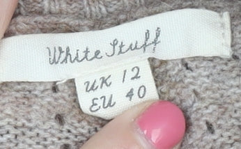 White Stuff Women's Beige Roll Neck Jumper, Size 12