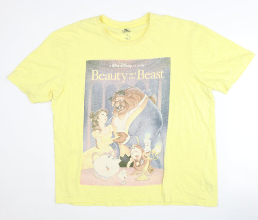 Disney Unisex Yellow Beauty and the Beast T-Shirt XL
