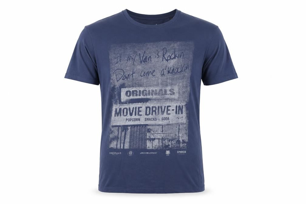 Mens UK Size S JACK & JONES Blue  Cotton T-Shirt
