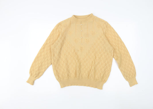 Amari Women's Beige Mock Neck Pullover Jumper Size 10-12