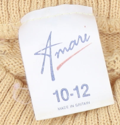 Amari Women's Beige Mock Neck Pullover Jumper Size 10-12