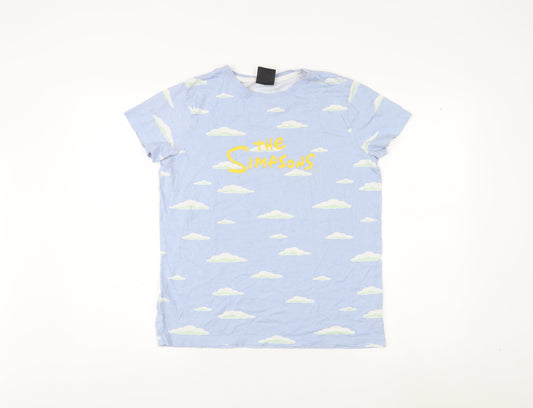 The Simpsons Blue T-Shirt Teens M Short Sleeve Crew Neck