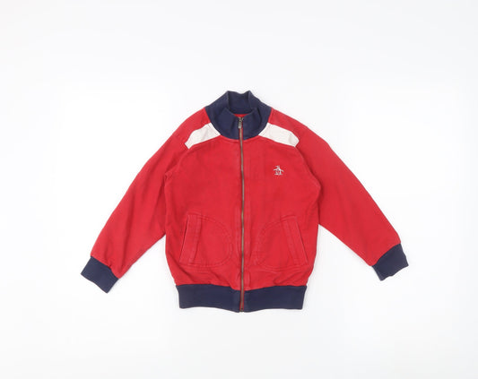 Penguin Boys Red Cotton Bomber Jacket 3 Years