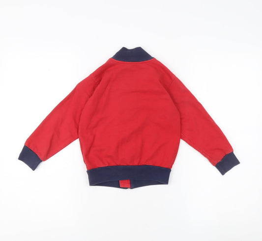 Penguin Boys Red Cotton Bomber Jacket 3 Years