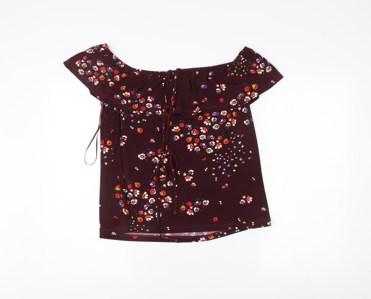 Oasis Women's Red Floral Off-Shoulder Blouse, L