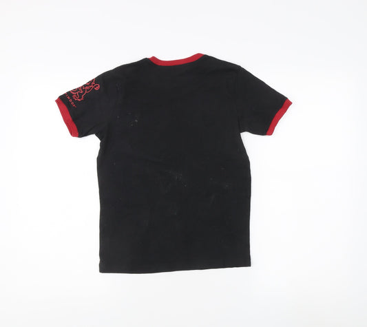 Harry Potter Boys Black Graphic T-Shirt, Size M, Casual Wear