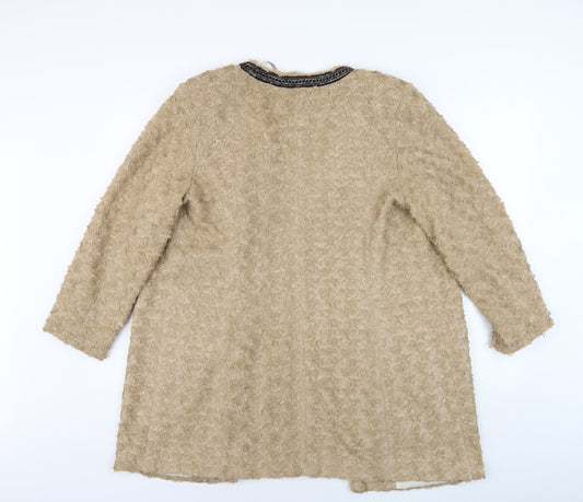 River Island Women’s Beige Floral Coat - Size 16