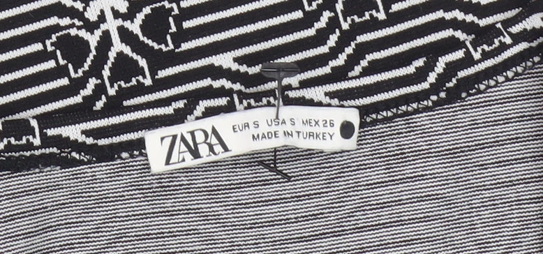 Zara Women's Black Geometric Cropped Tank Size S