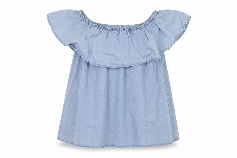 Womens UK Size M VERO MODA Blue Cotton Blouse
