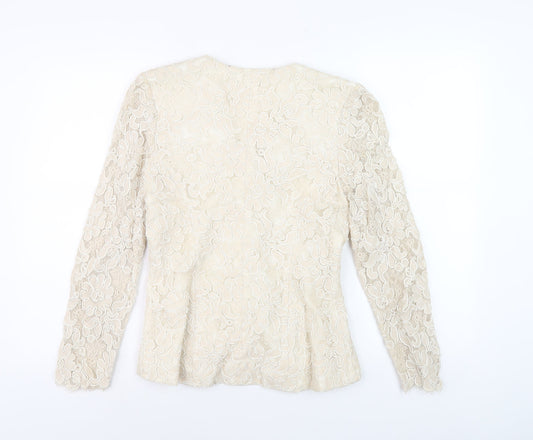 Karen Willis Holmes Women's Ivory Lace Jacket Size 8