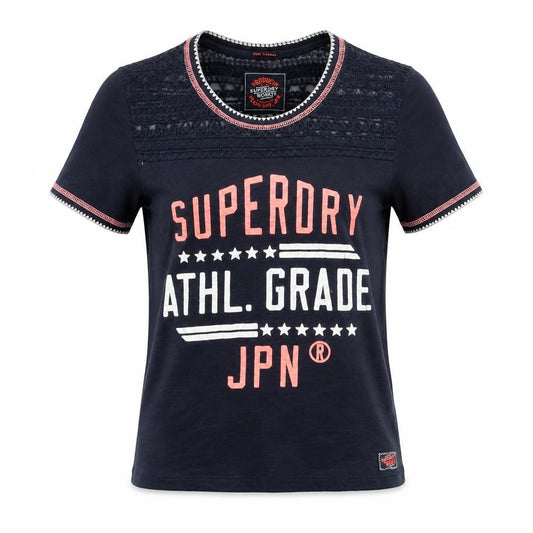 Womens UK Size XS Superdry Black Cotton T-Shirt