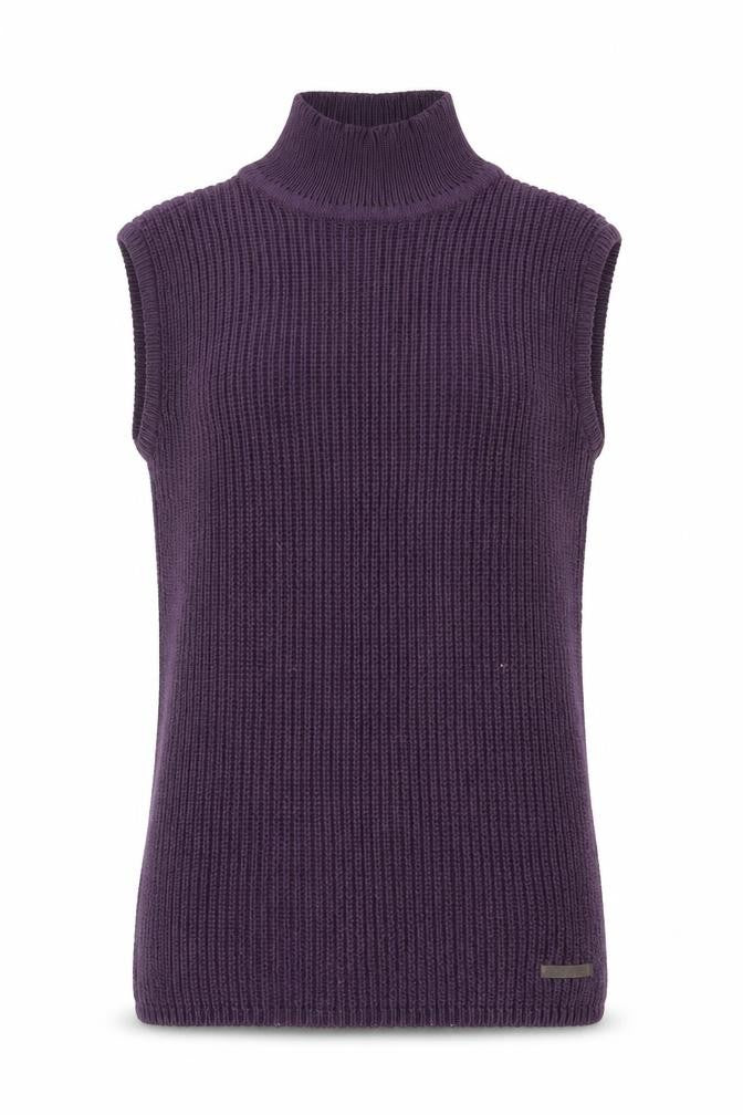 Womens UK XL Regular Pierre Cardin Purple Vest Chunky-Knit
