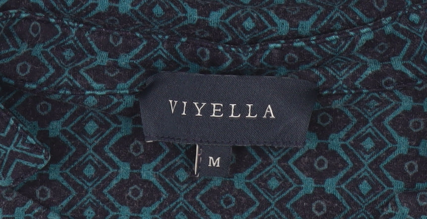 Viyella Women's Blue Geometric Blouse M