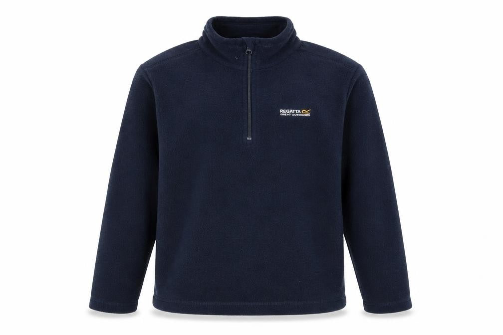 Front view of Regatta boys’ blue fleece zip sweatshirt, 11-12 years