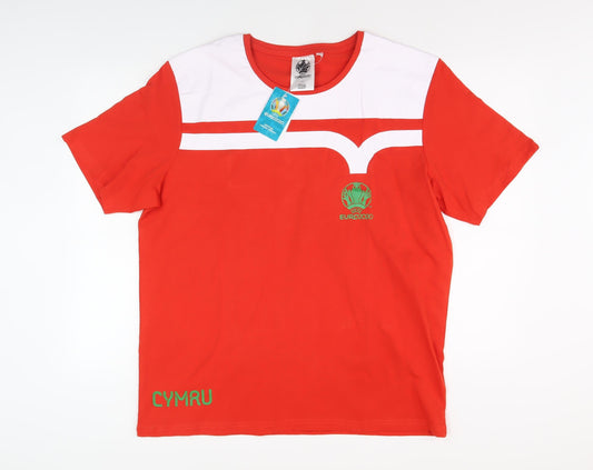 UEFA Euro 2020 Men's Red Graphic T-Shirt Size L