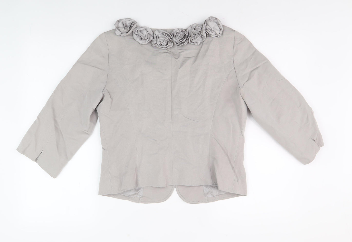 L.K. Bennett Women's Grey Floral Accent Jacket Size 12