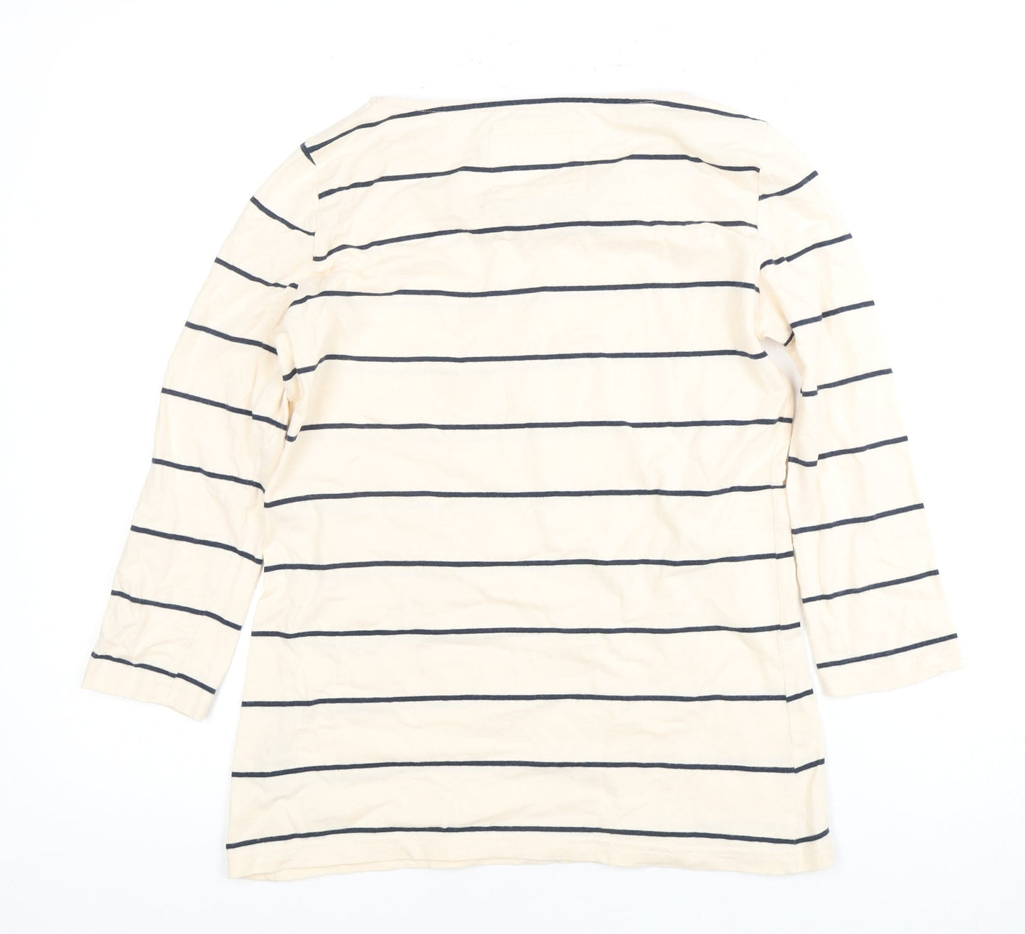 Crew Clothing Beige Women's Striped T-Shirt Size 8