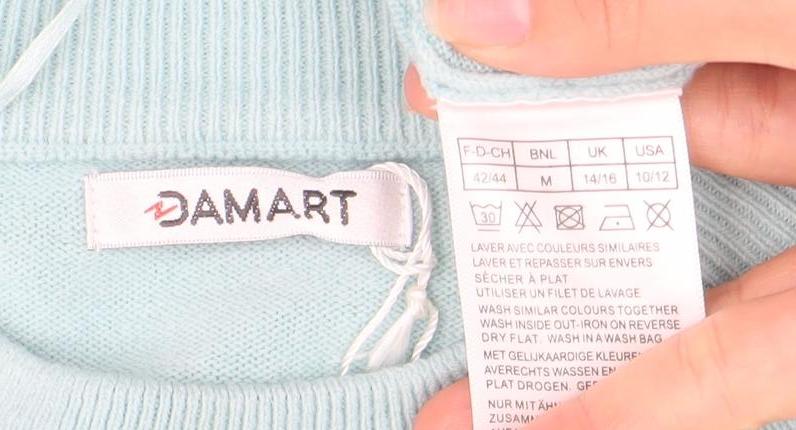 Damart Women's Blue Pullover Jumper M with Beads